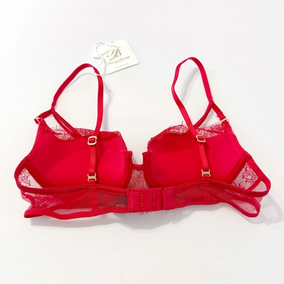 HONEY BIRDETTE TANGO RED TESSA LACE CONTOUR PUSH-UP BRA - Picture 3 of 9